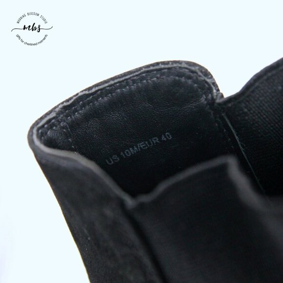 Vince Newlyn Suede Hidden Wedge Chelsea Boots Black Women 10 - Picture 14 of 14